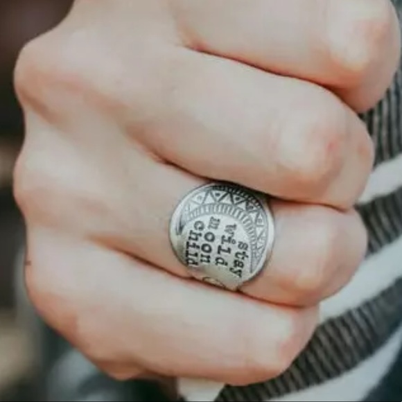 Stay Wild Moon Child Ring Size 9 10 Gypsy Wicca - Picture 7 of 8